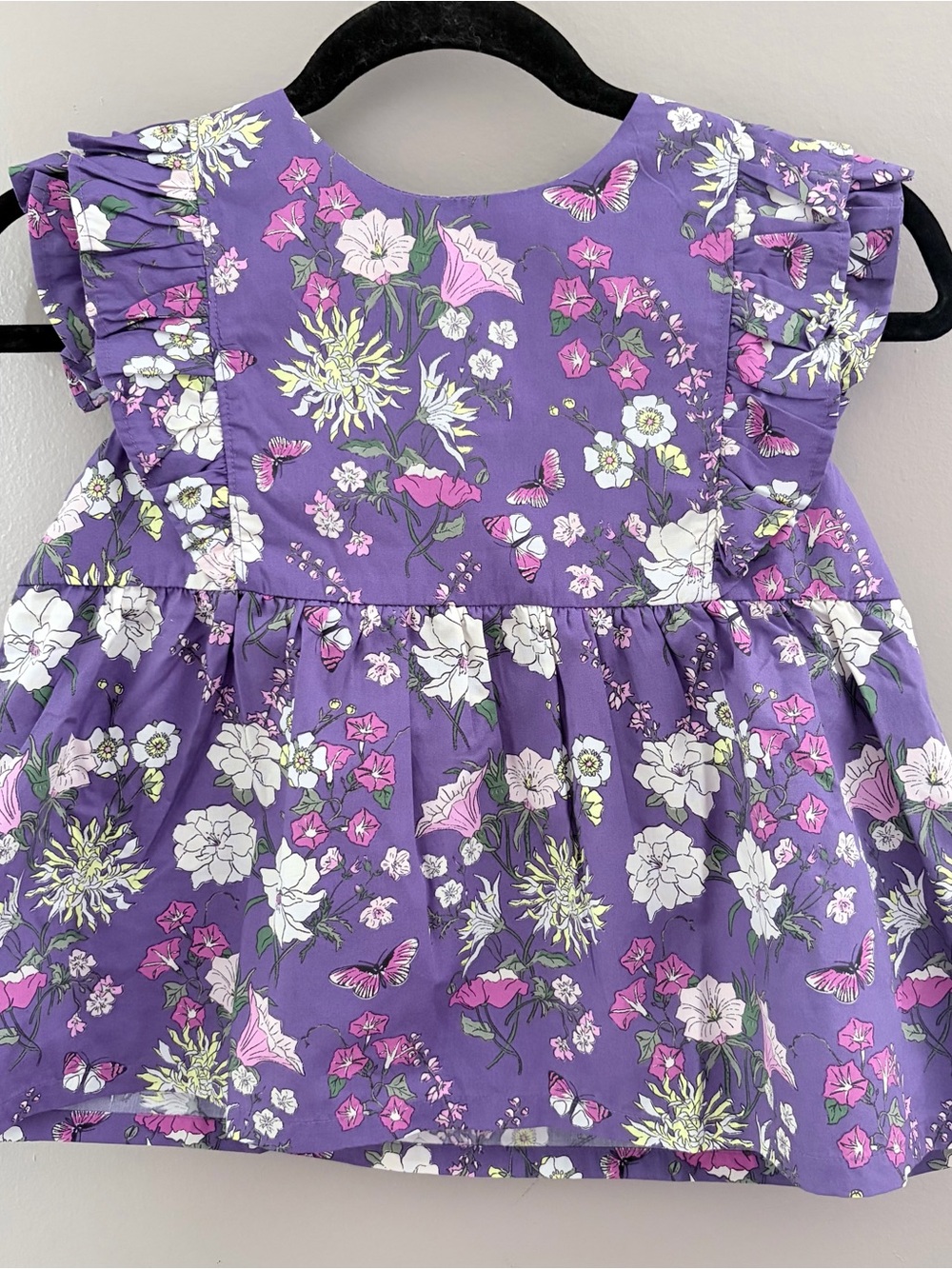 Tea Collection Girls Portuguese Floral Short Sleeve Woven Ruffle Top Size 10 NWT